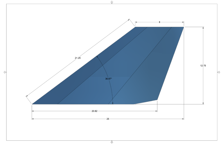 Swept Delta 6 Fin Dimensions